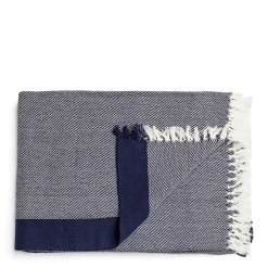 Daylesford Organic Borderline Blanket Navy