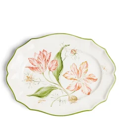 Daylesford Organic Daylesford x Colefax Quince Garden Serving Plate With Pink Tulips