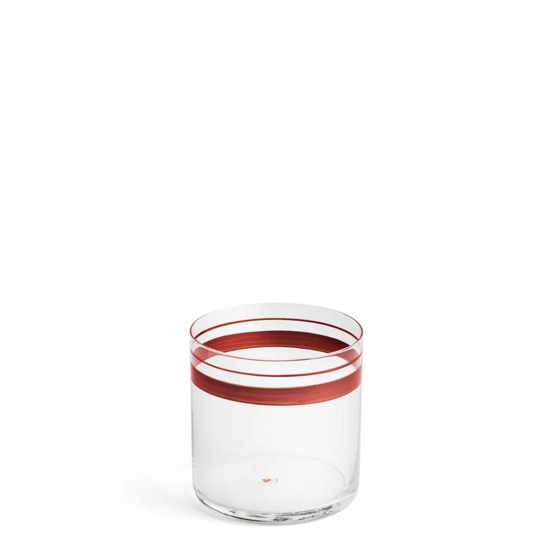 Daylesford Organic Fine Stripes Low Tumbler Claret