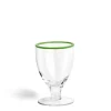 Daylesford Organic Idbury Wine Glass Green Rim