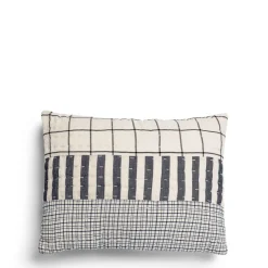 Daylesford Organic Patchwork Cushion Navy & White Rectangle