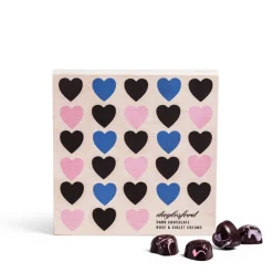 Daylesford Organic Rose & Violet Cream Hearts Wooden Box