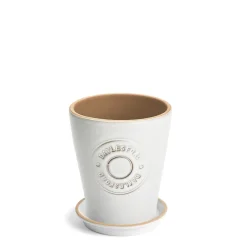 Daylesford Organic Small Lucas Planter with saucer, white
