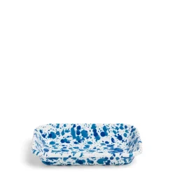 Daylesford Organic Spaltter Small Rectangular Dish Blue Enamel
