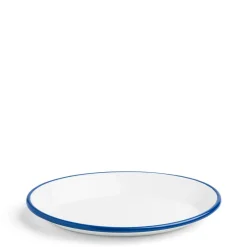 Daylesford Organic White & Blue Enamel Oval Plate