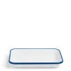 Daylesford Organic White & Blue Enamel Rectangular Dish Large
