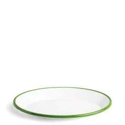 Daylesford Organic White & Green Enamel Oval Plate
