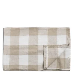 Daylesford Organic White & Natural Check Tablecloth