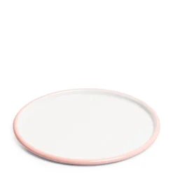 Daylesford Organic White & Pink Enamel Pizza Plate 32cm