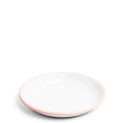 Daylesford Organic White & Pink Enamel Plate 26cm