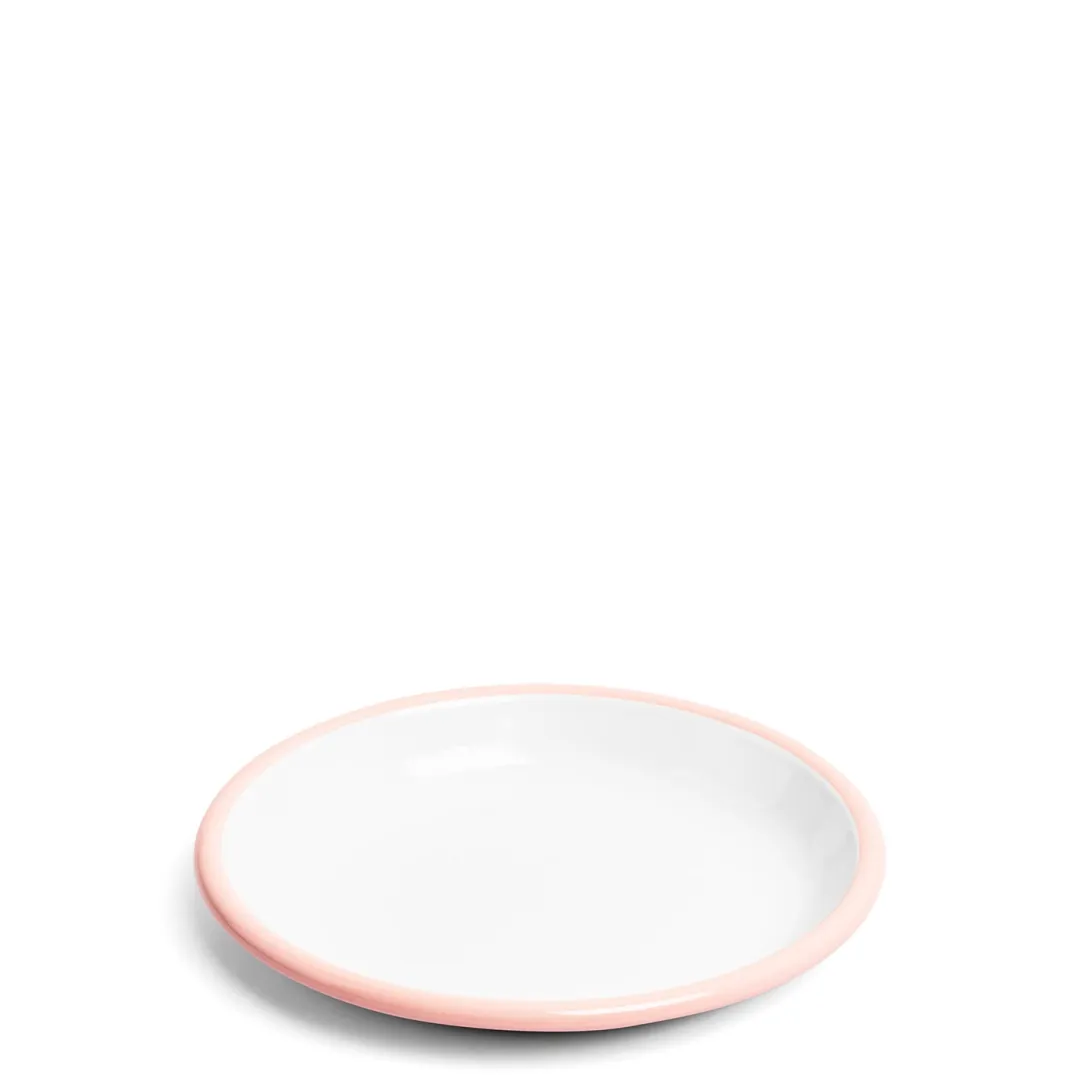 Daylesford Organic White & Pink Enamel Plate 20cm