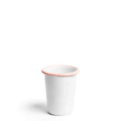 Daylesford Organic White & Pink Small Enamel Tumbler